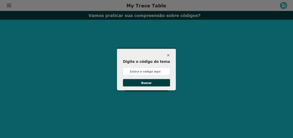 Captura de tela da funcionalidade Buscar Tema por Código